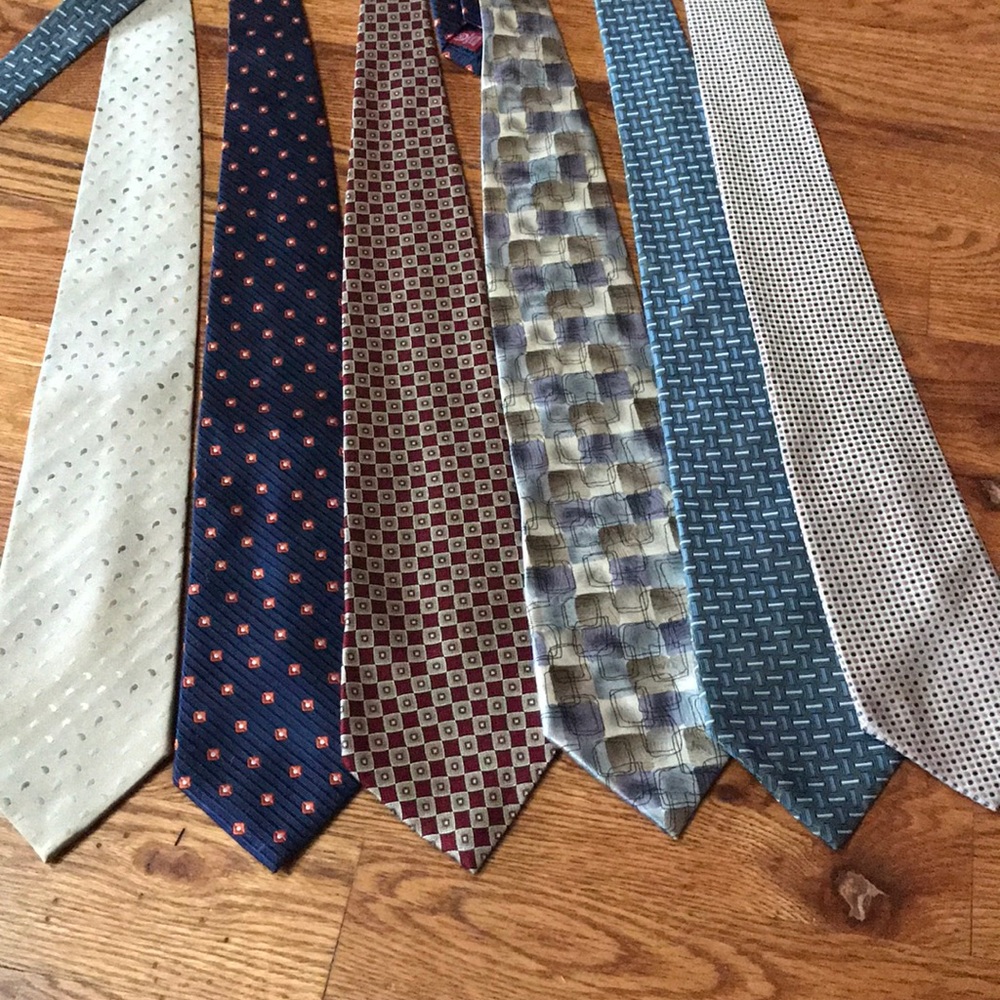100% Silk Mens Ties LOT of 6 in Excellent Used Condition